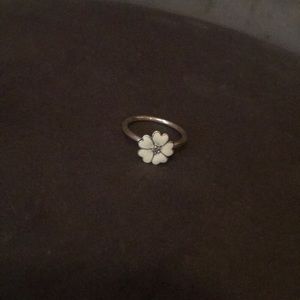 White Flower Pandora Ring